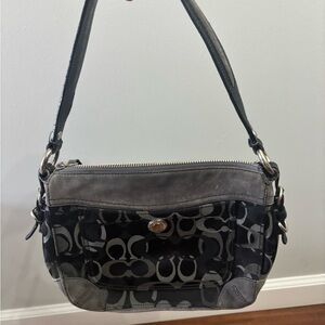 Coach Black and Gray Women's Shoulder Bag